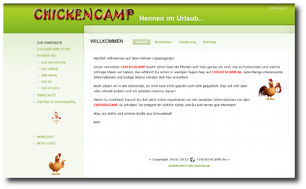 CHICKENCAMP.de - first steps...